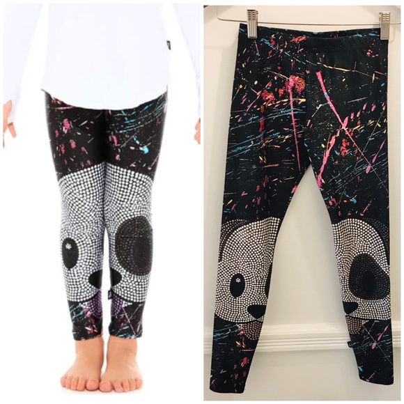 Terez Other - Terez Girls Crystal Emoji Leggings Medium dog paint splatter pants black